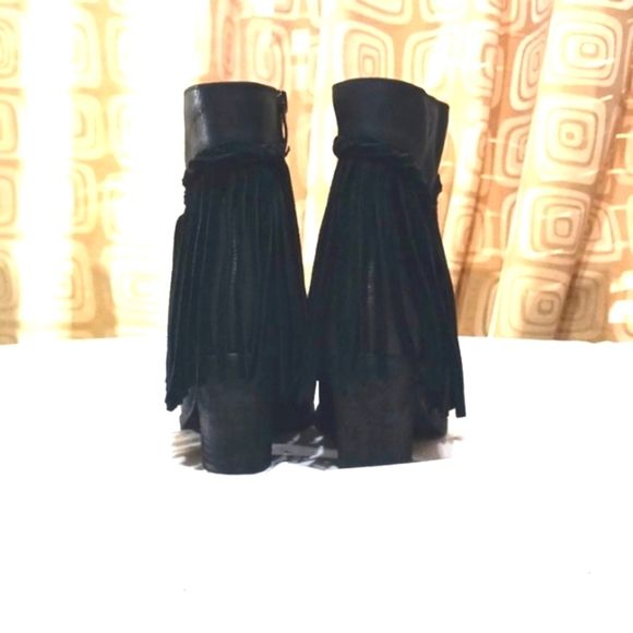 Sbicca Fringed Black Western Ankle Boots Women's Booties size 6 - Picture 4 of 12